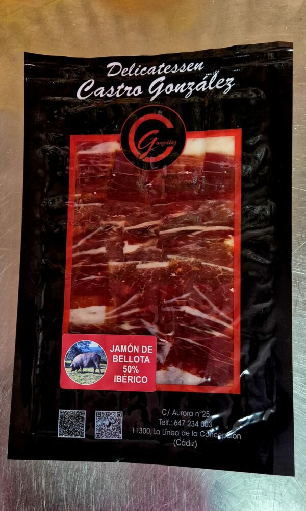 Sobre de Jamón de bellota 75% ibérico cortado a cuchillo